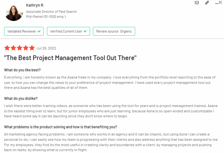 review for Asana project management app