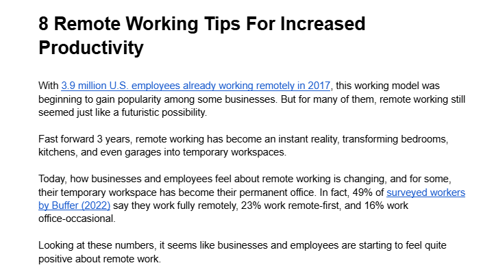 blogging mistakes - failed intro example screenshot